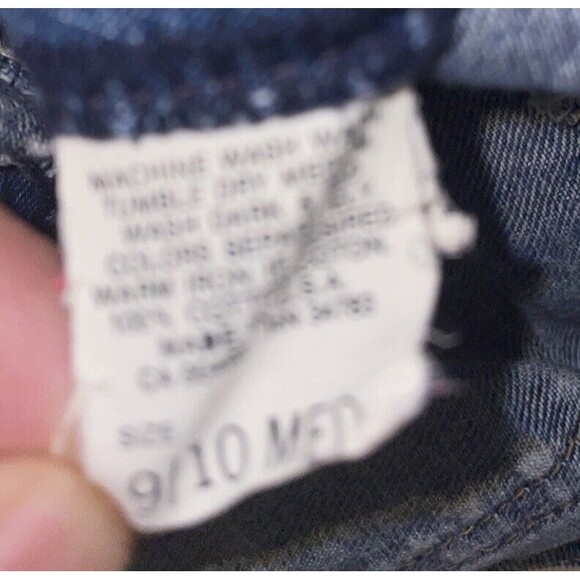 Vintage Lee Denim Overalls Jeans Women's Size 9/10 Med Pockets Blue Made In USA - Picture 8 of 10